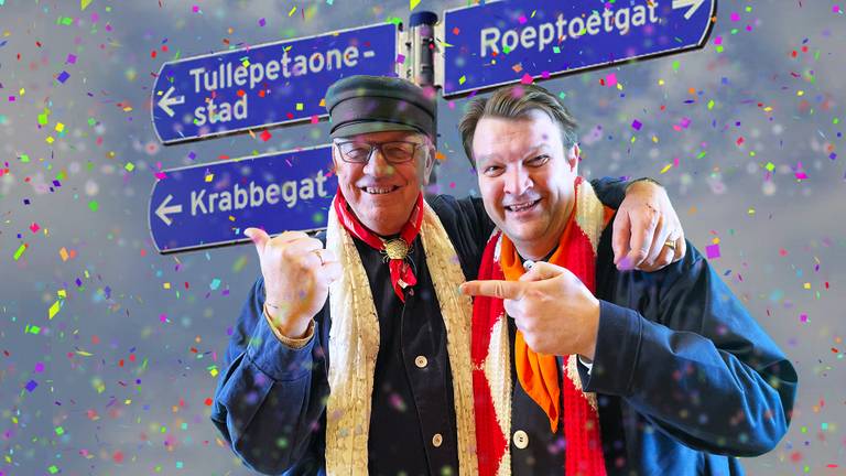 Carnavalsduo De Kettinkskes met Frank Petter (links) en Han van Midden (rechts).
