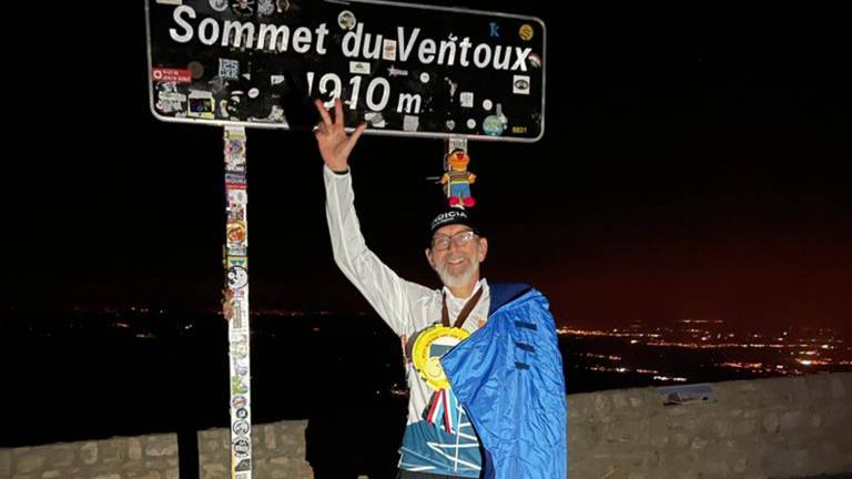 Kiske heeft het gehaald! Drie keer rennend de Mont Ventoux op (foto: Ruud van der Meijden)