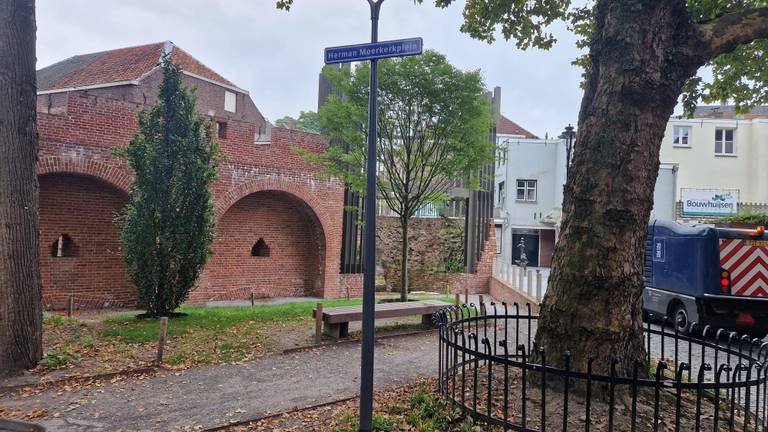 Volgens bewoners van de Korte Waterstraat is er geregeld overlast in de buurt sinds er een parkje is gemaakt bij het Herman Moerkerkplein (foto: Noël van Hooft).