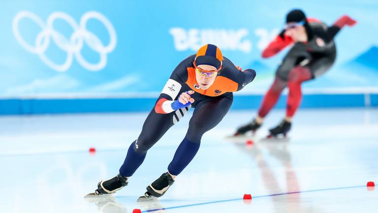 Ireen Wüst in actie tijdens de Olympische Spelen van 2022 (Foto: ANP)