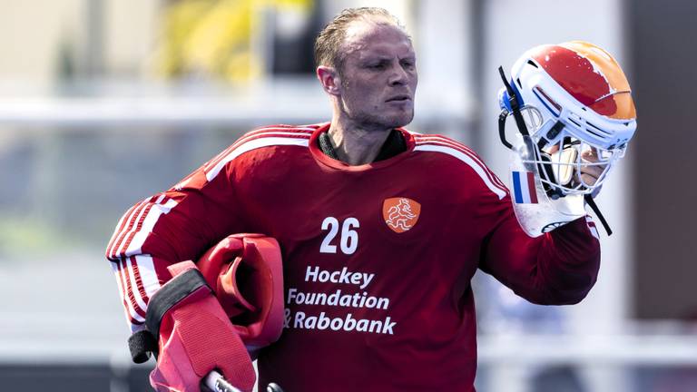 Pirmin Blaak, de 35-jarige hockeykeeper van de Eindhovense hockeyclub Oranje-Rood (foto: ANP)