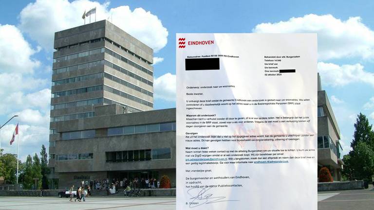De brief van de gemeente Eindhoven.