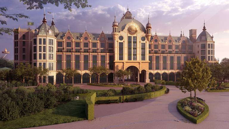 Het buitenaanzicht van het Efteling Grand Hotel (afbeelding: Efteling).