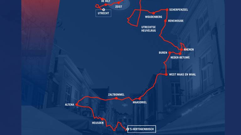Het parcours van de tweede etappe van de Vuelta 2022 met start in Den Bosch