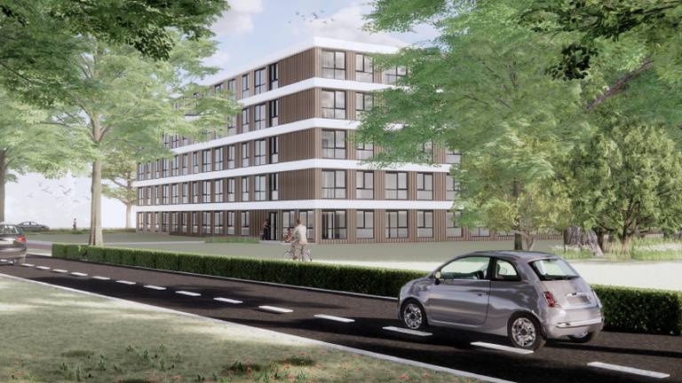 Impressie van de tijdelijke woningen die in Tilburg worden gebouwd. (foto: gemeente Tilburg)
