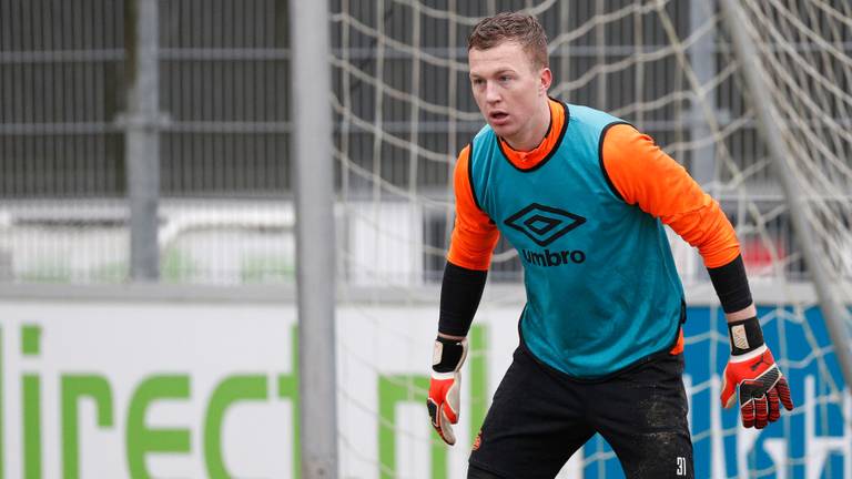 Yanick van Osch tijdens de training met PSV 1 (foto: HollandseHoogte).