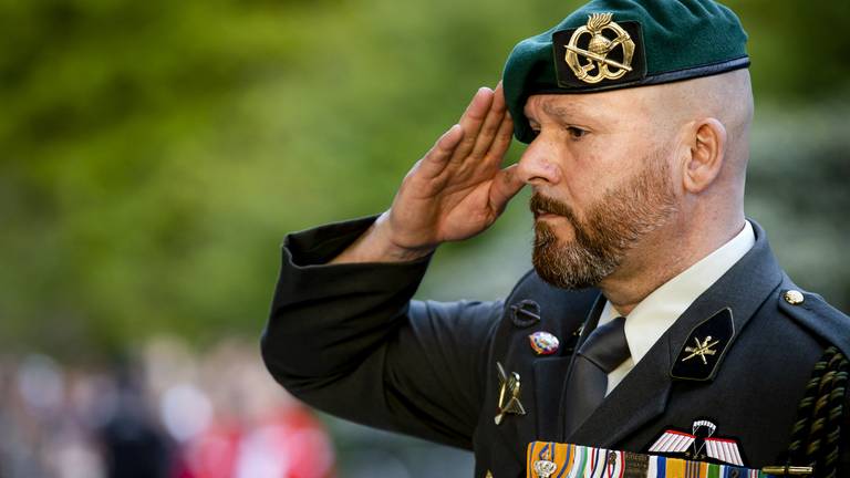 Marco Kroon tijdens de Nationale Militaire Dodenherdenking (foto: ANP / Sem van der Wal)