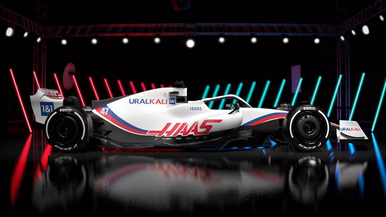 De nieuwe auto van het Uralkali Haas Formule 1 Team