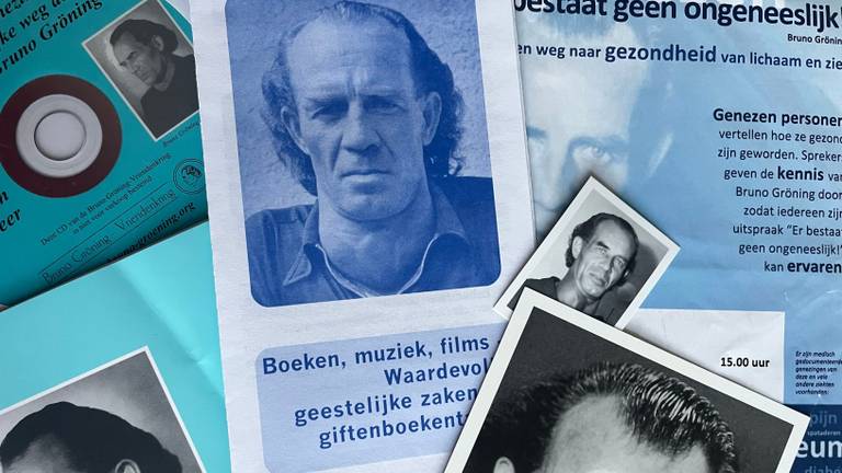 Bruno Gröning op folders, foto's en een cd.