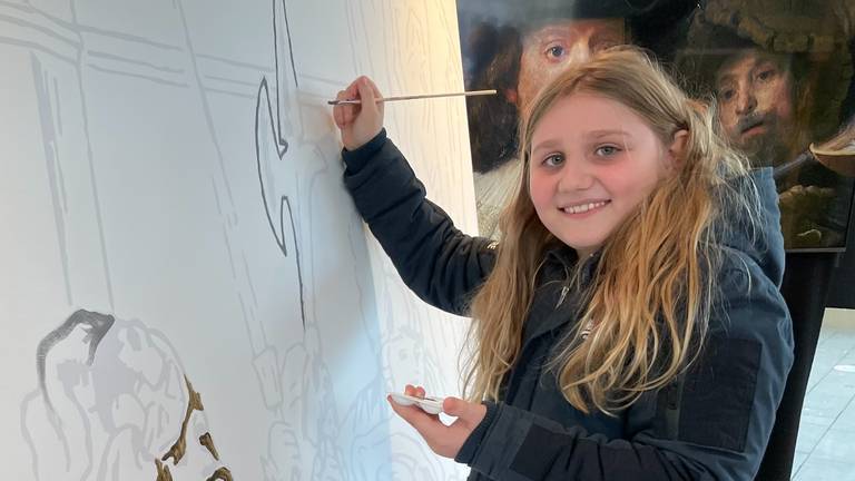 Freek (11) laat zien dat hij kan schilderen als Rembrandt