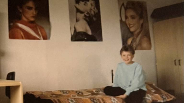 Erik is al van kinds af aan superfan van Madonna (privéfoto), dit waren zijn eerste posters.