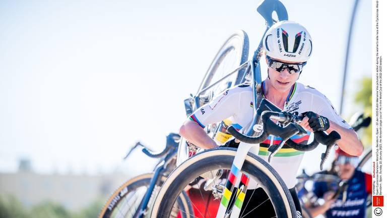 Marianne Vos tijdens de Cyclocross in Benidorm in januari (foto: ANP).