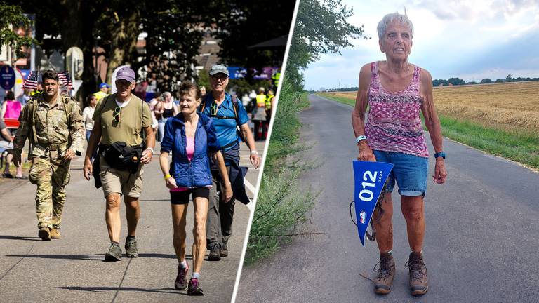 Blanche (89) wandelt veel, zo ook met de Vierdaagse (foto's: ANP en Frank Troost).