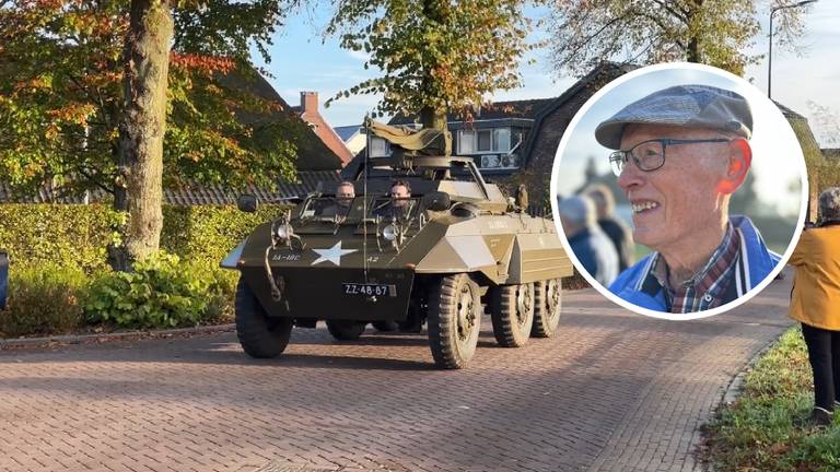 Jo kijkt net als 80 jaar geleden hoe militairen naar Den Bosch rijden
