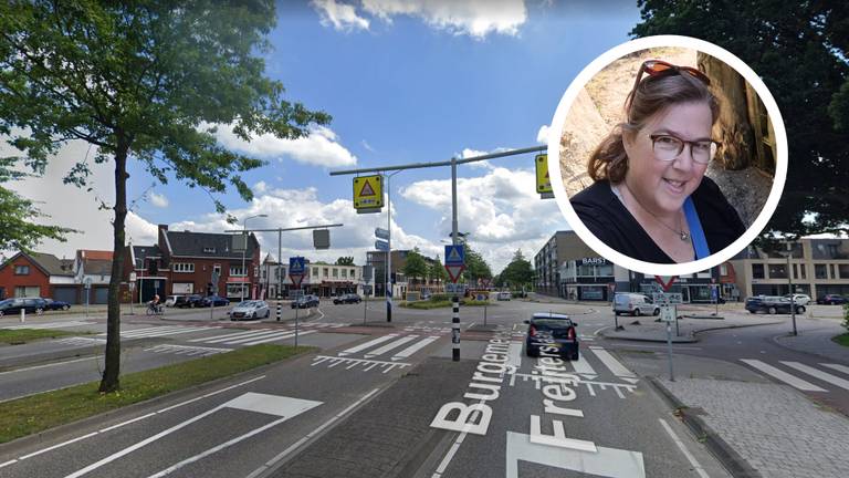 Maaike de Vries (inzet) verwacht niet dat flitspalen de turborotonde in Roosendaal veiliger zullen maken. (Foto: Omroep Brabant)