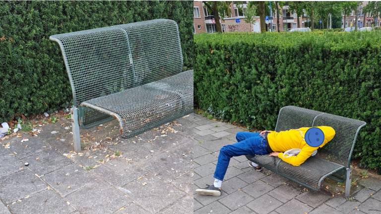 Foto's van bewoners van afval en een slapende man (Foto: buurtbewoners)