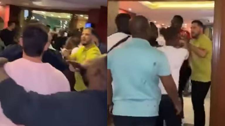 Foto's: videostills / Facebook Mohamed K Mansaray: Bolle Jos is de man rechts in het gele shirt.