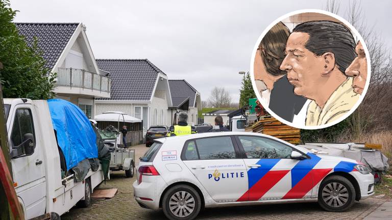 Op het woonwagenkamp van de 'kleine' Martien R. in Lith deed de politie in februari 2023 een inval (beeld: SQ Vision, ANP).