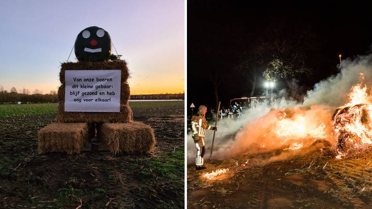 De pop zoals hij eruit zag en wat ervan overbleef na de fikse brand 