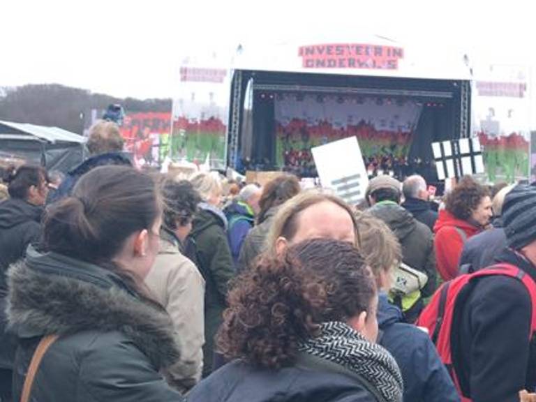 15 maart gingen de stakende leraren nog naar het Malieveld in Den Haag.