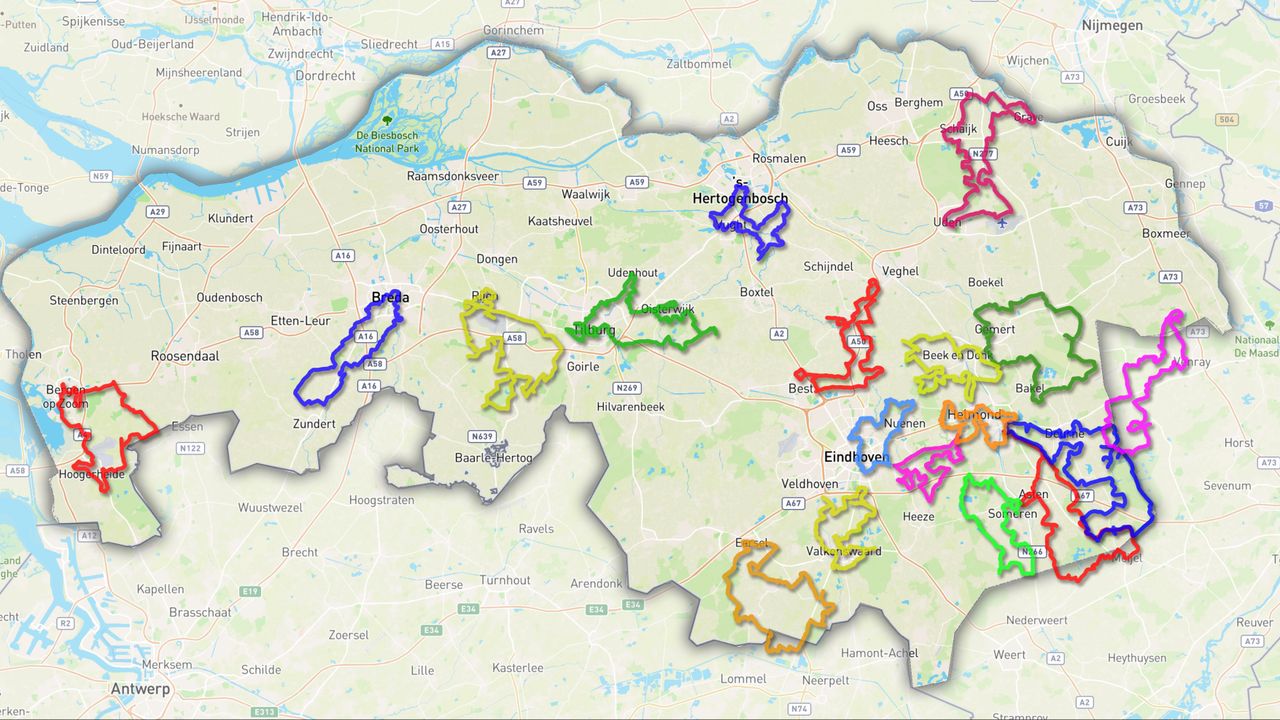 De fietsroutes door Brabant (foto: Perry Vermeulen).