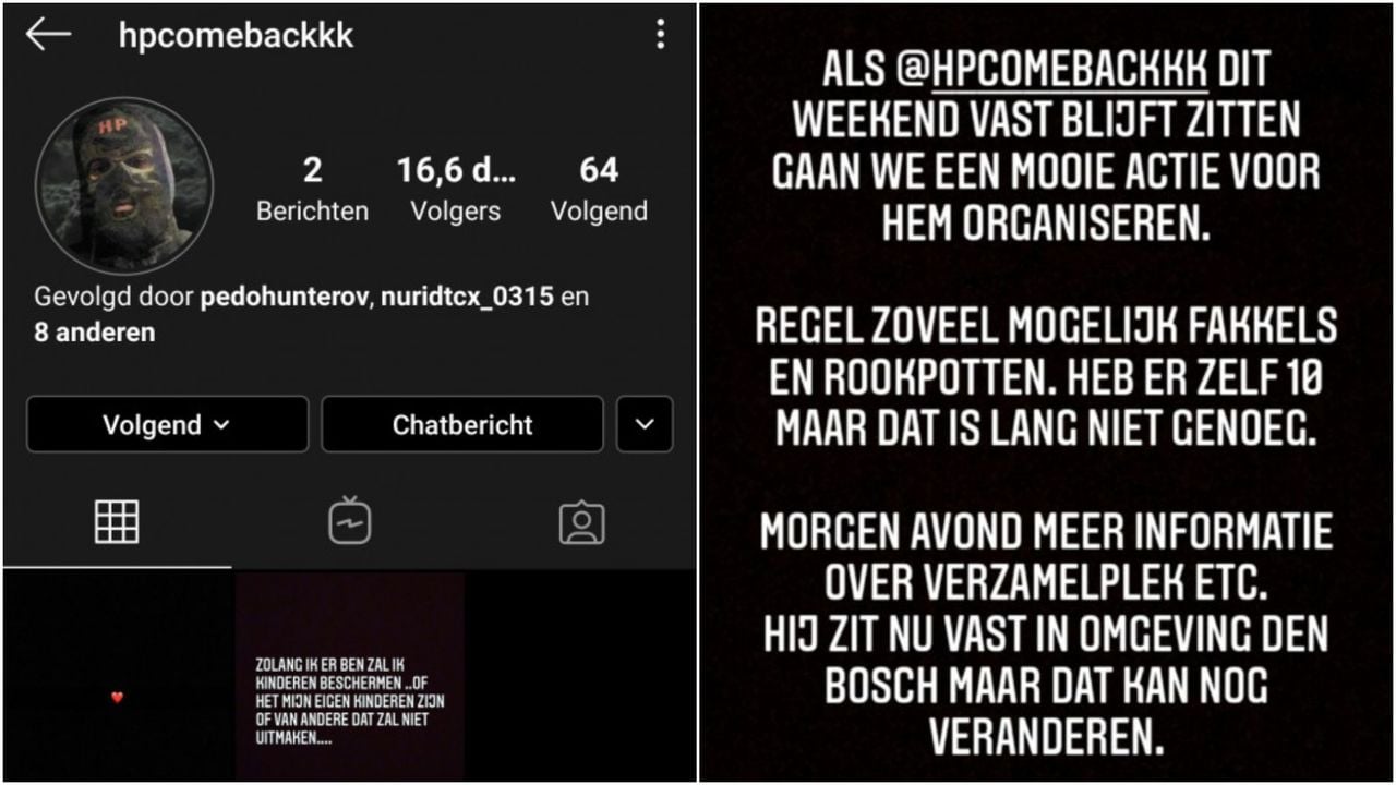 De oproep op Instagram.