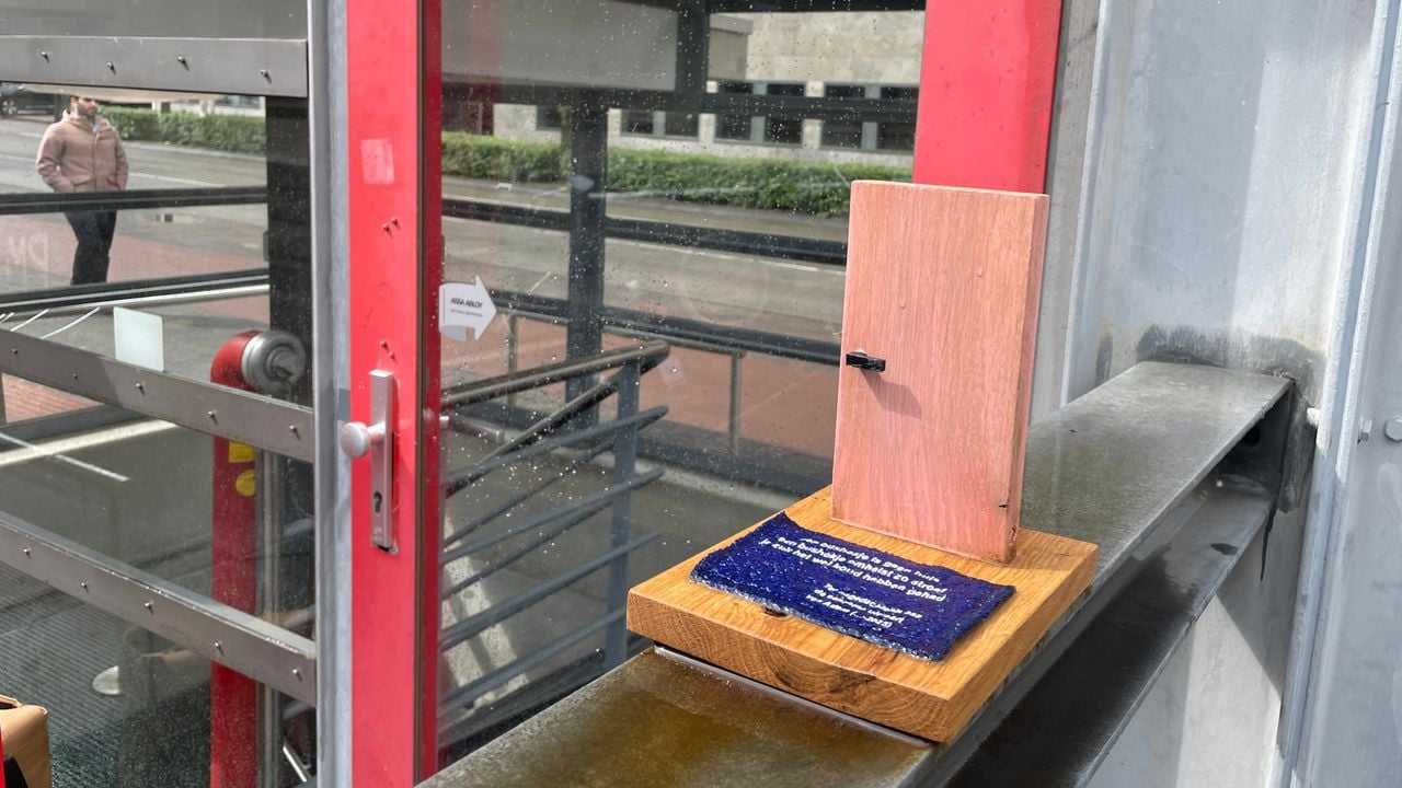 Een monumentje op het Stadhuisplein (foto: René van Hoof)