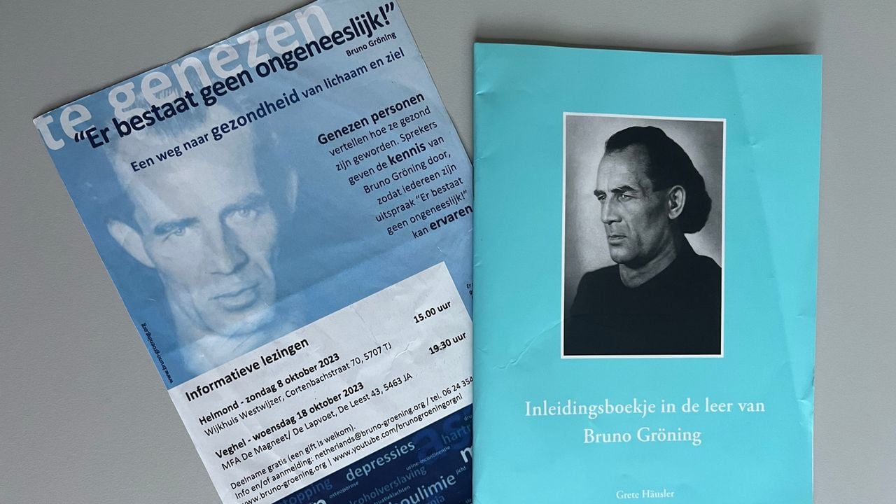 De uitnodiging voor de bijeenkomsten (links).