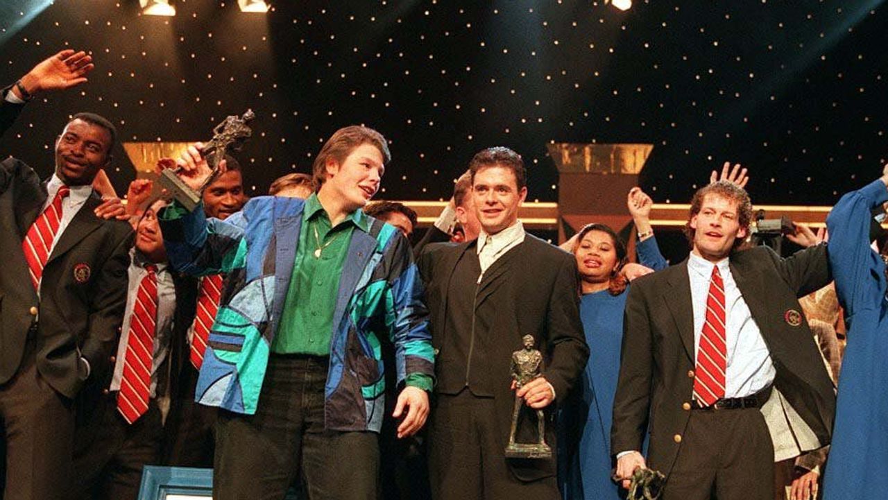 Angelique Seriese feest met Danny Nelissen (Sportman) en Ajax (sportteam) (foto: ANP).