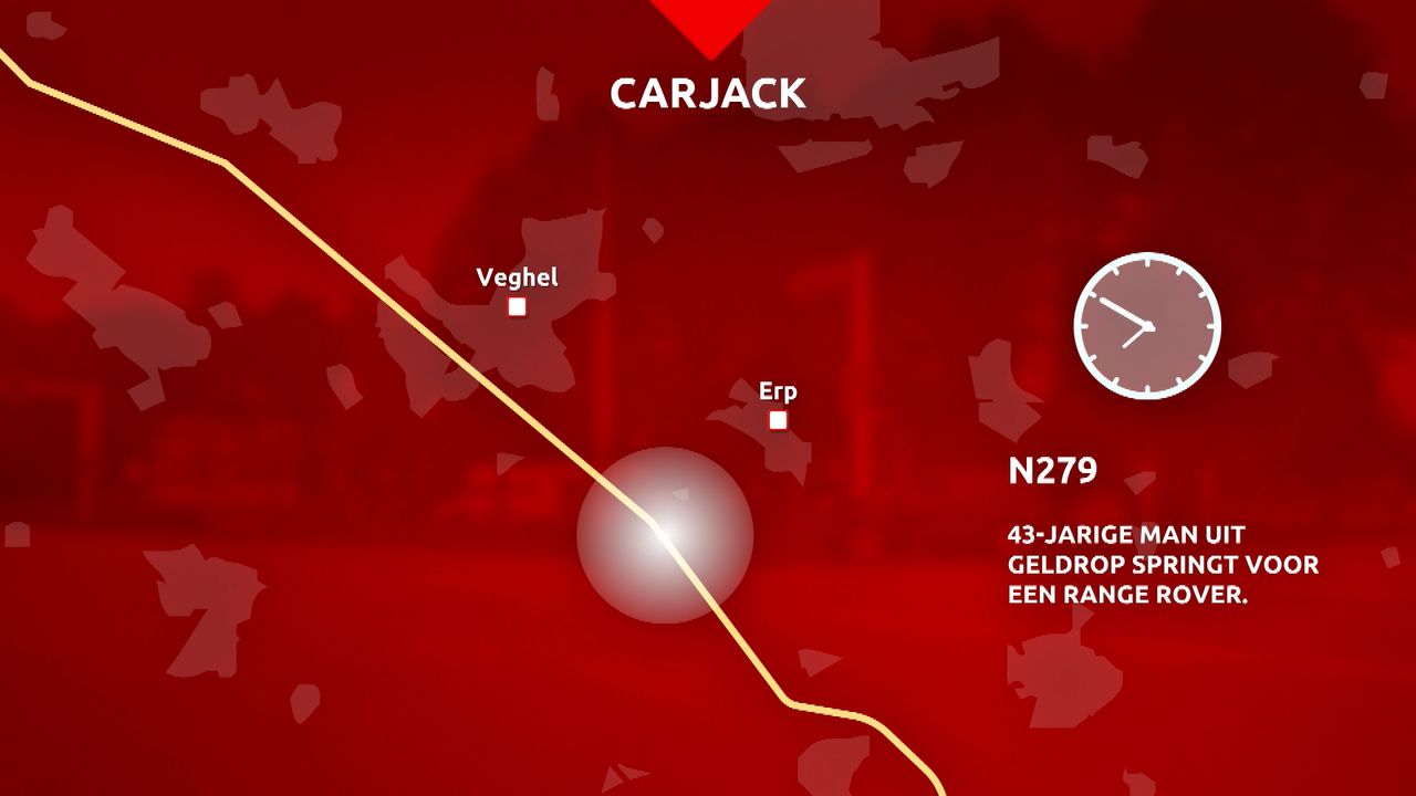 De N279 waar de verdachte de Range Rover stal (kaartje: Omroep Brabant).