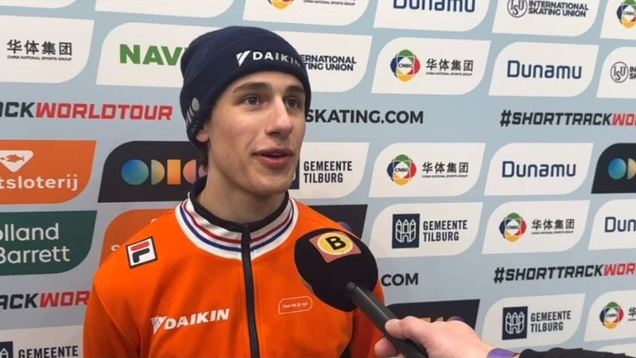 Daan Kos in het IJssportcentrum Tilburg.