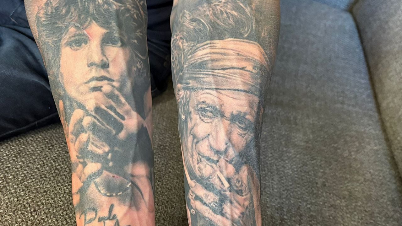 Jim Morrison en Keith Richards (foto: Mark Versmissen).