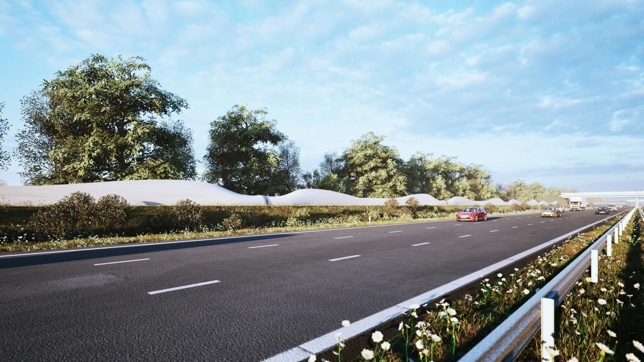 Zo zou een geluidswal er uit kunnen zien (bron: Blade-Made).