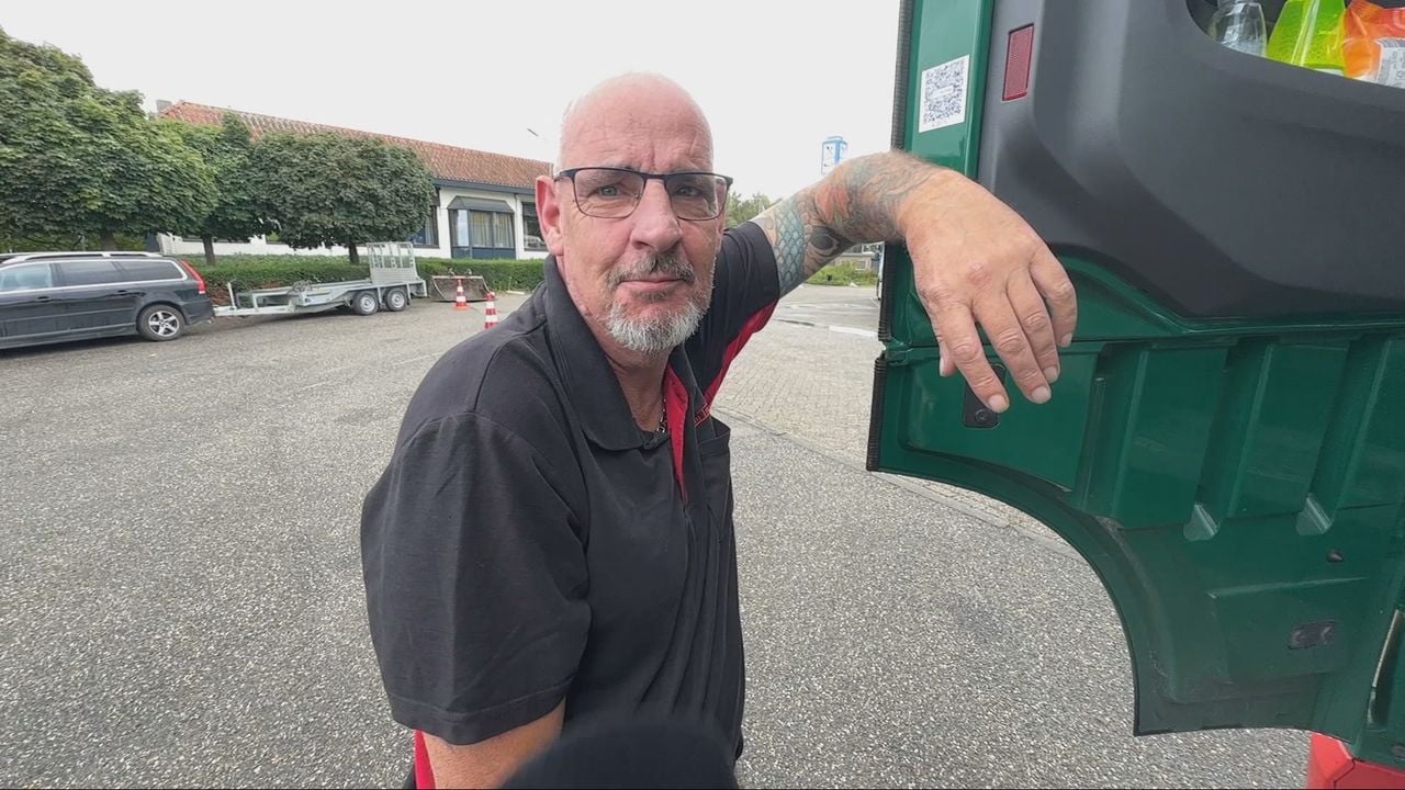 Een van de vele truckers die baalt van de sluiting (foto: Omroep Brabant).