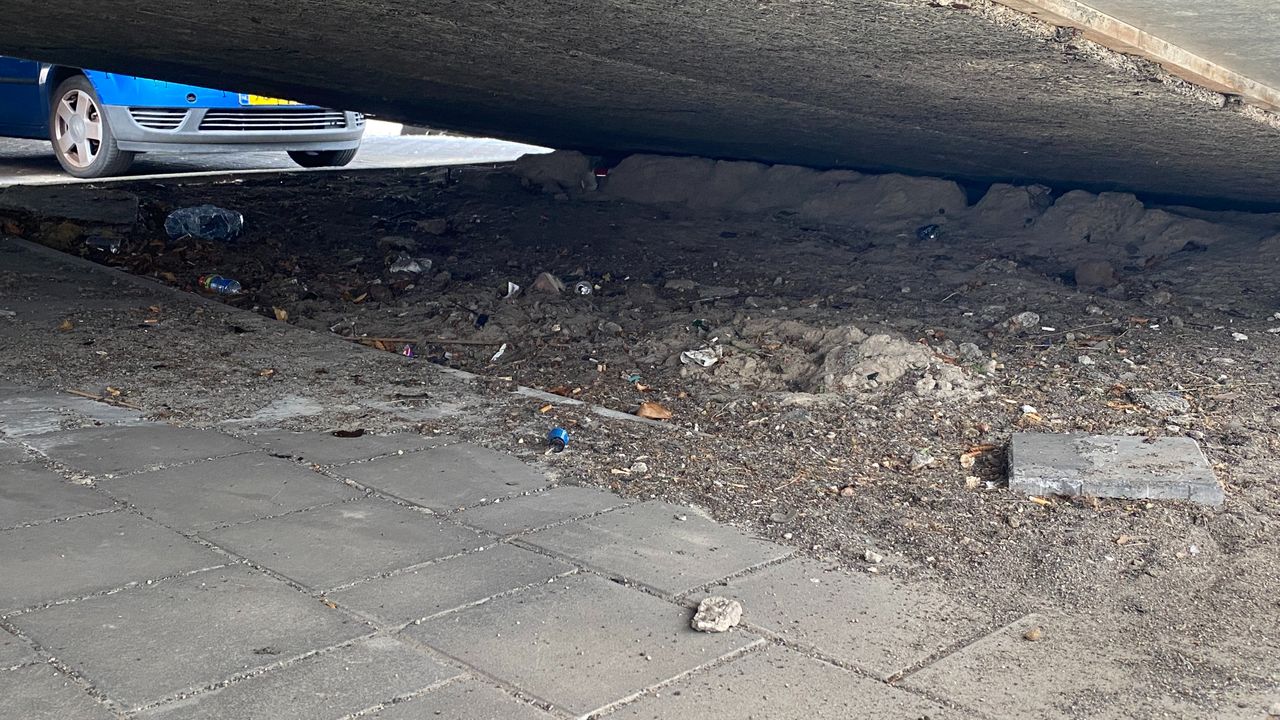 Plek waar daklozen soms slapen (foto: Jan Peels) 