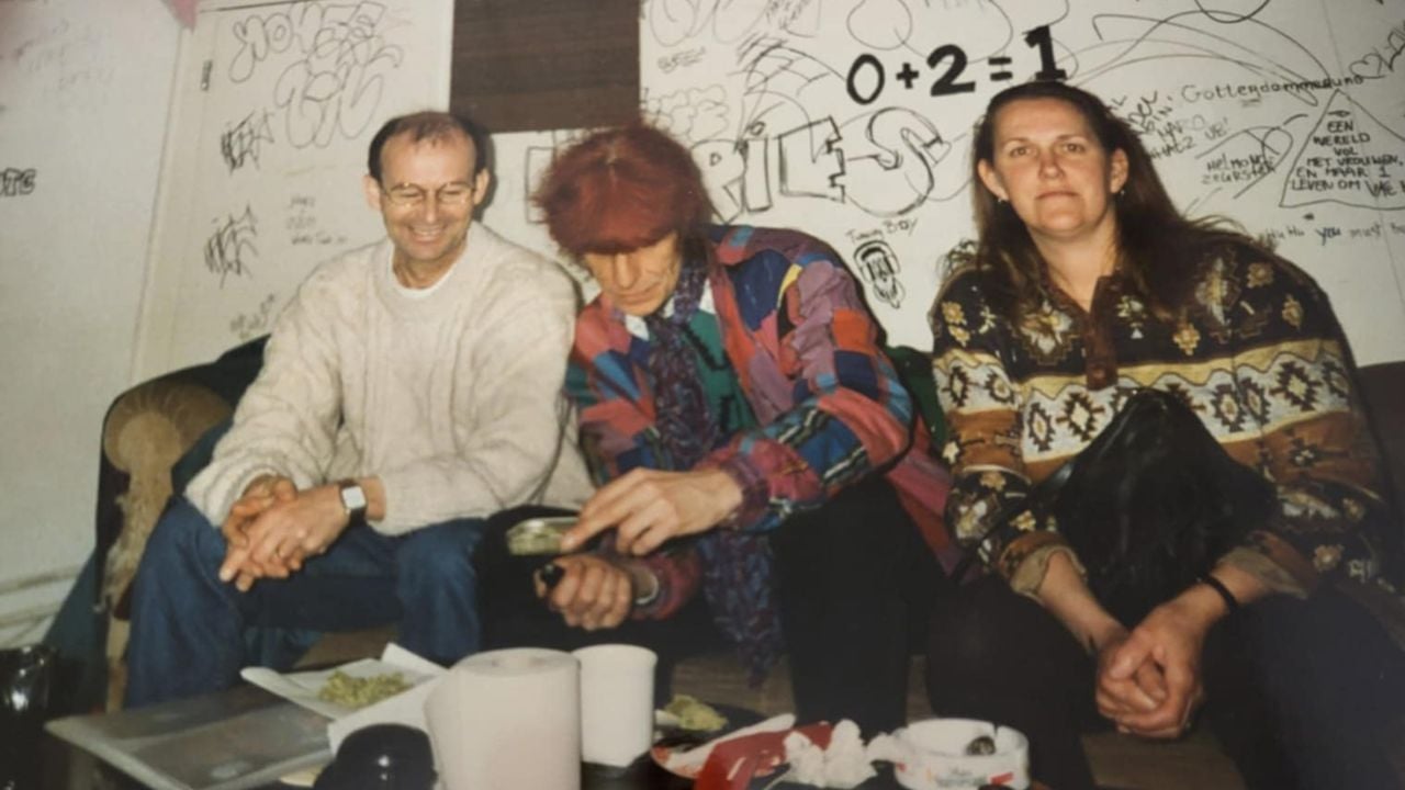 Herman, Armand en Hanny na afloop van een optreden van de protestzanger (foto: Herman van der Pluijm)