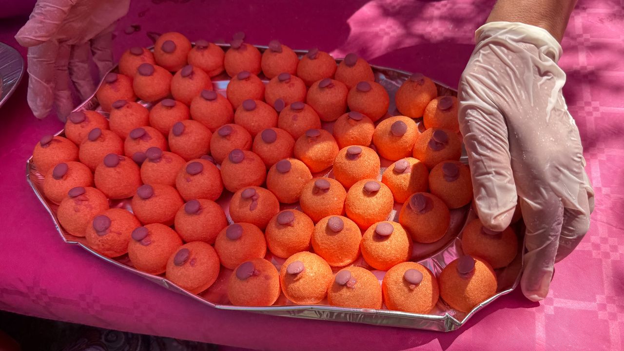 Deze 'borsten' worden uitgedeeld (foto: Jos Verkuijlen).