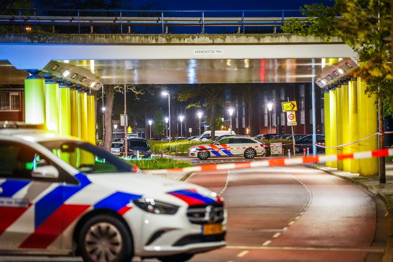 Schoten gelost onder viaduct in centrum Eindhoven (foto: SQ Vision / Persbureau Heitink).