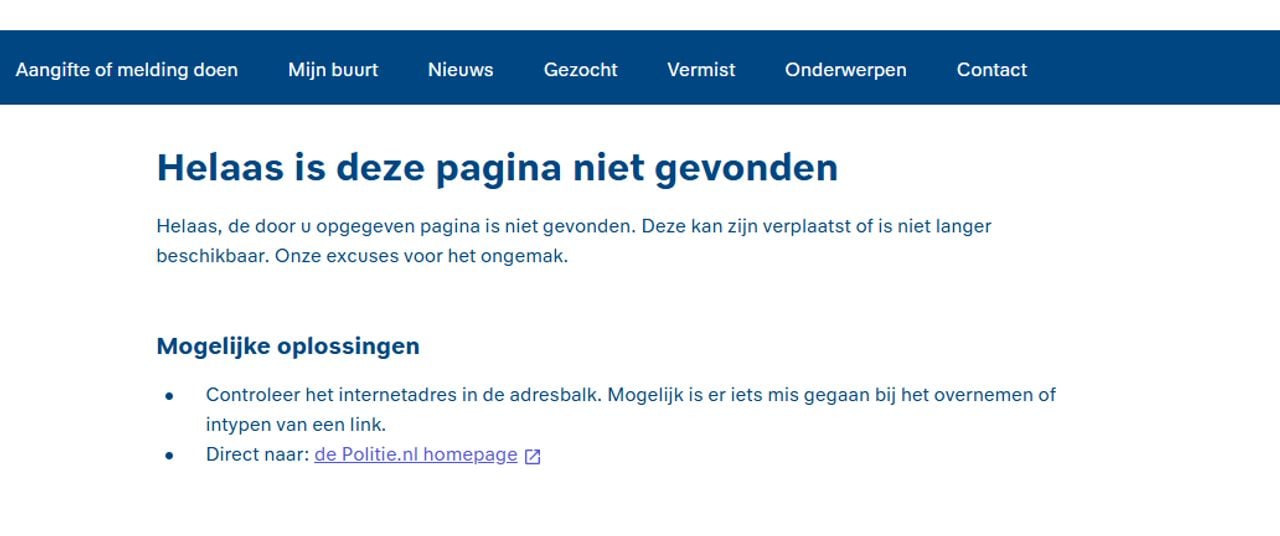 Het profiel van de wijkagent is donderdag offline gehaald (beeld: politie.nl).