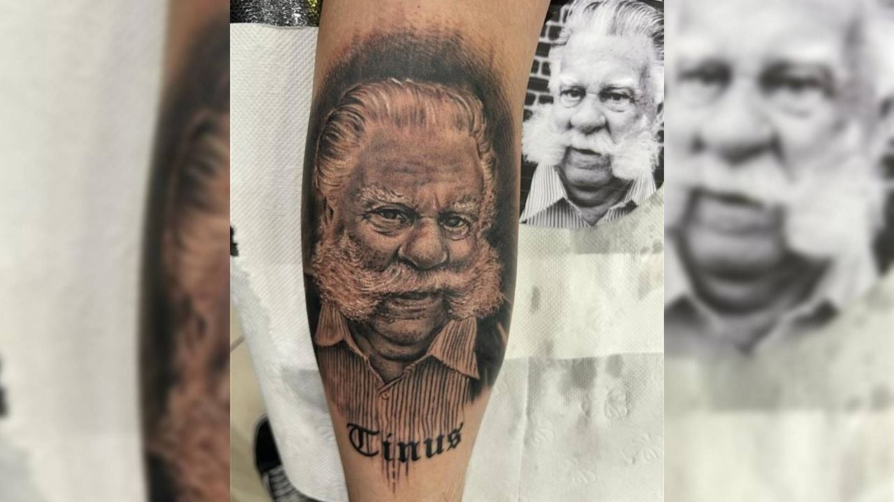 De beeltenis die Kevin in Turkije liet tatoeëren (foto: Kevin Rovers).