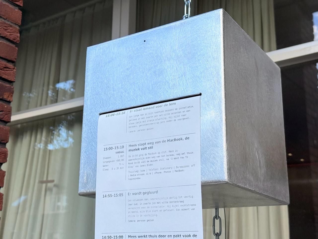 AI print uit wat er in de omgeving van Mees gebeurt (foto: Mees Boeijen). 