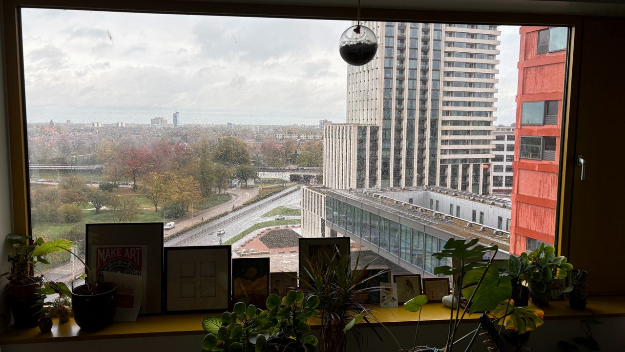 Het uitzicht vanuit de studio van Jalou Lemmens (foto: Rogier van Son). 