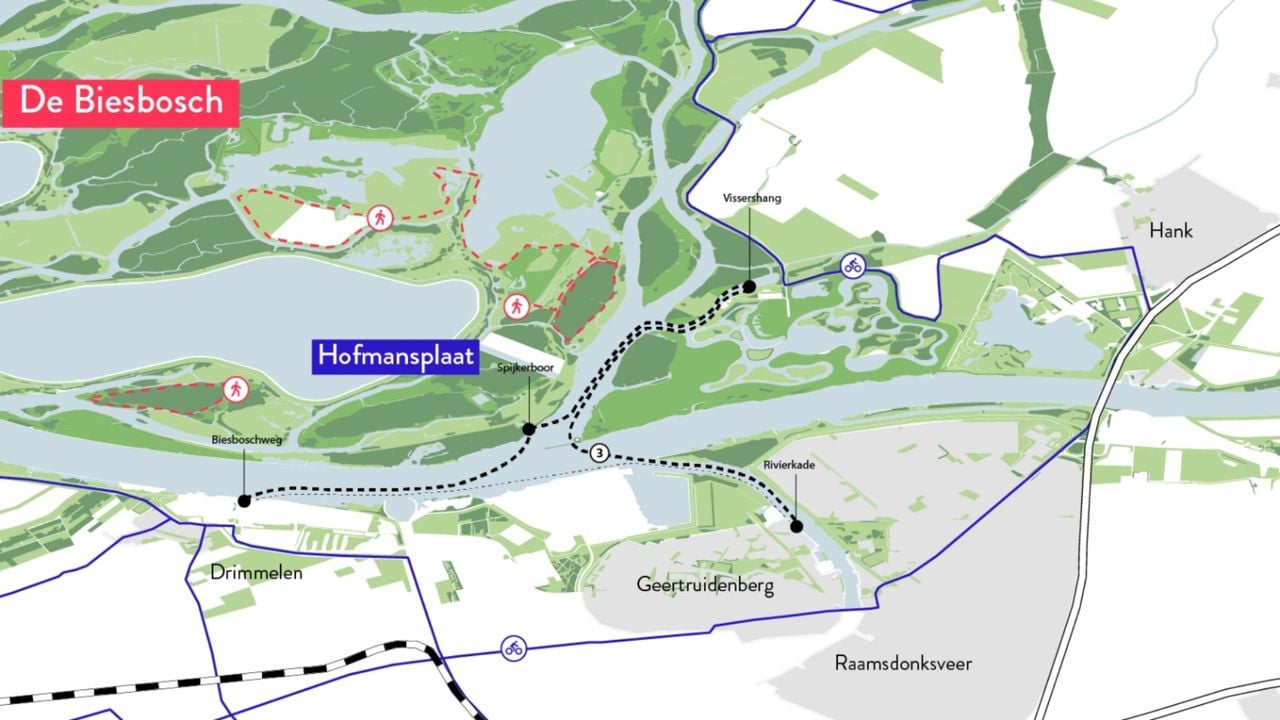 Zo moet de mogelijke 'Driehoeksveer' naar de Hofmansplaat eruit komen te zien (foto: BLOC)