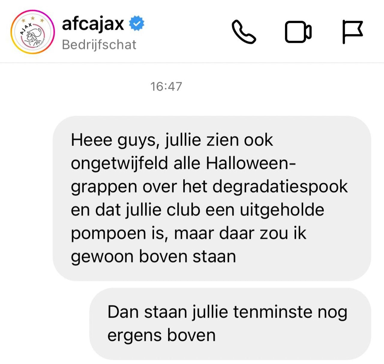 'Dan staan jullie nog ergens boven'