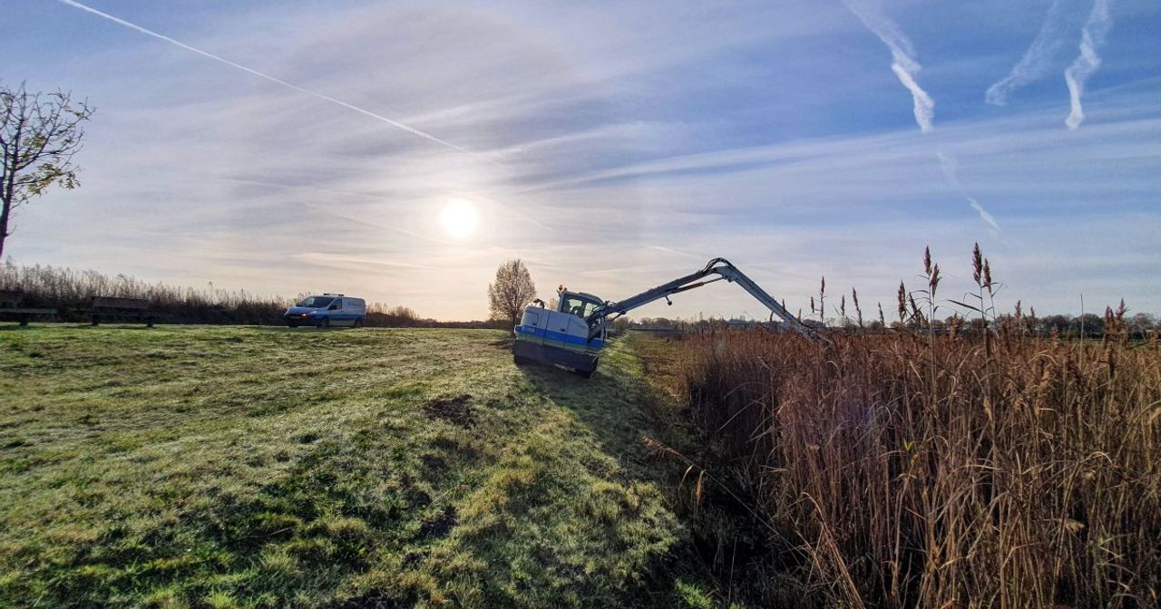 De oude manier van maaien (foto: Waterschap Brabantse Delta).