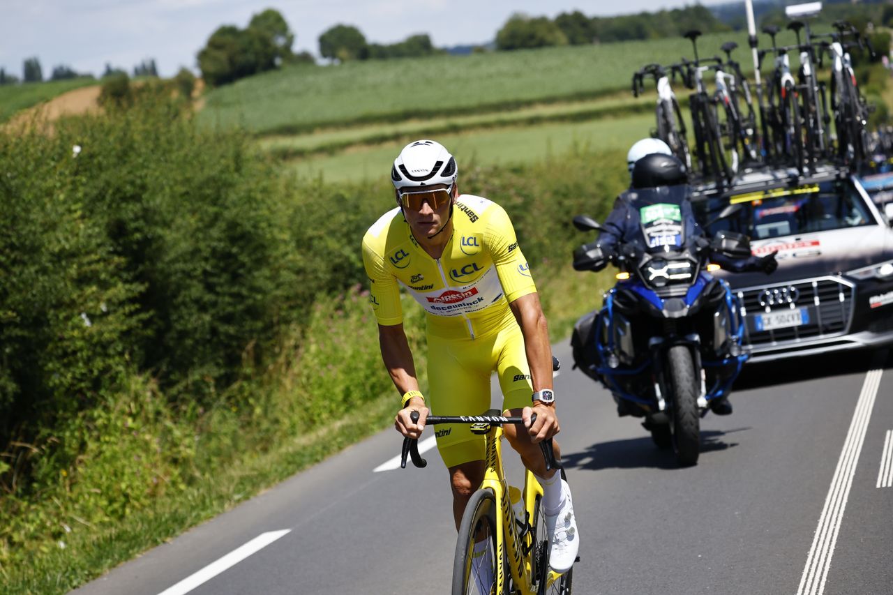 Mathieu van der Poel, tijdens de vierde etappe (foto: ANP).