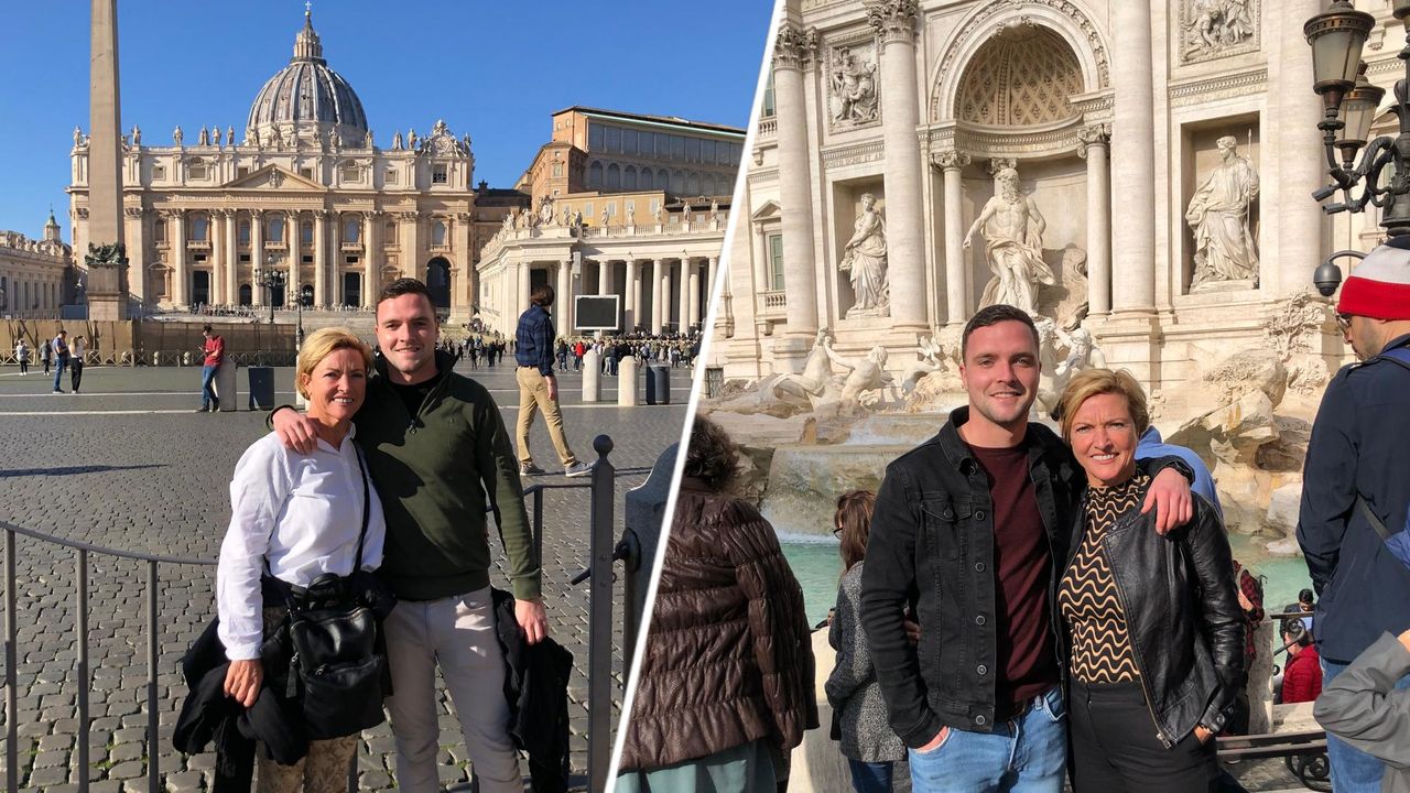 Nils en zijn moeder Irma, tijdens hun eerdere tripje naar Rome (foto's: Nils Nagelkerke)