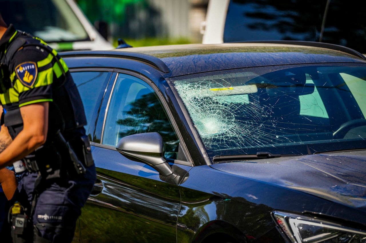 De auto die bij het ongeluk betrokken was (foto: Persbureau Heitink).