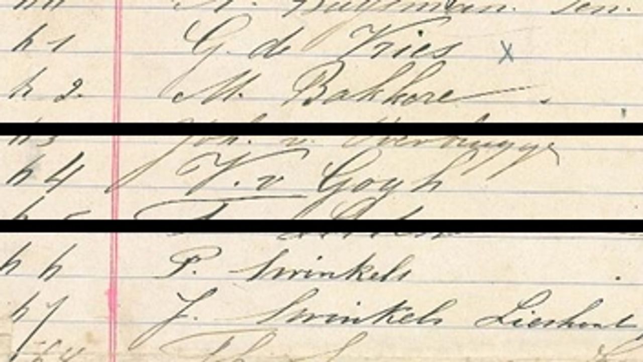 Daar staat het op nummer 64: V. van Gogh (foto: Arie van Kuijk)