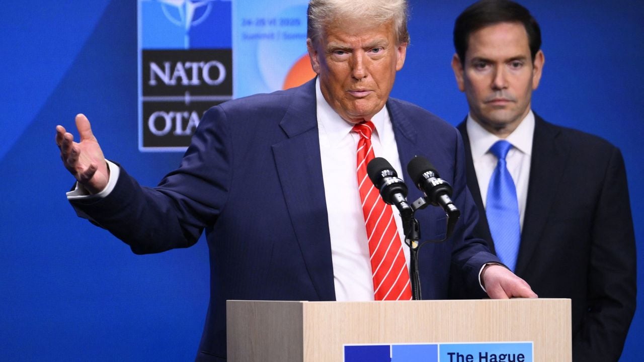 Trump tijdens de NAVO-top in Den Haag - AFP